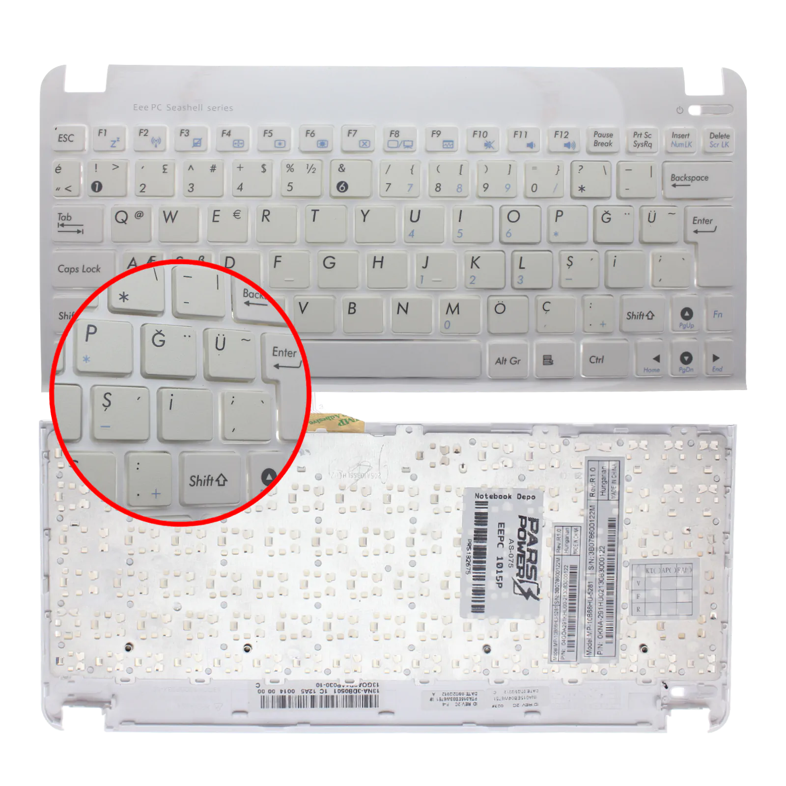 Asus 04GOA291KTU00-1, V103646GK1, MP-10B63US-920 Notebook Klavye (Beyaz - Çerçeveli TR)