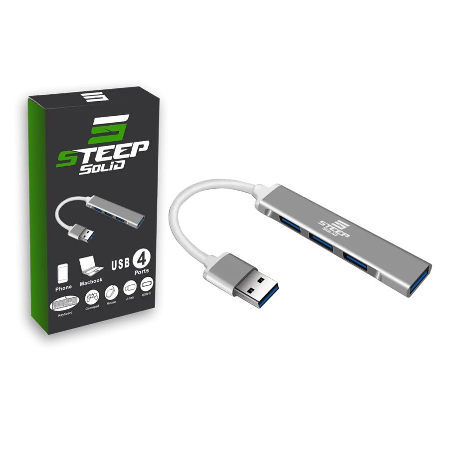Steep Solid Ultra Slim 4 Port USB 3.0 Hub Çoklayıcı - Çoğaltıcı (Metal)