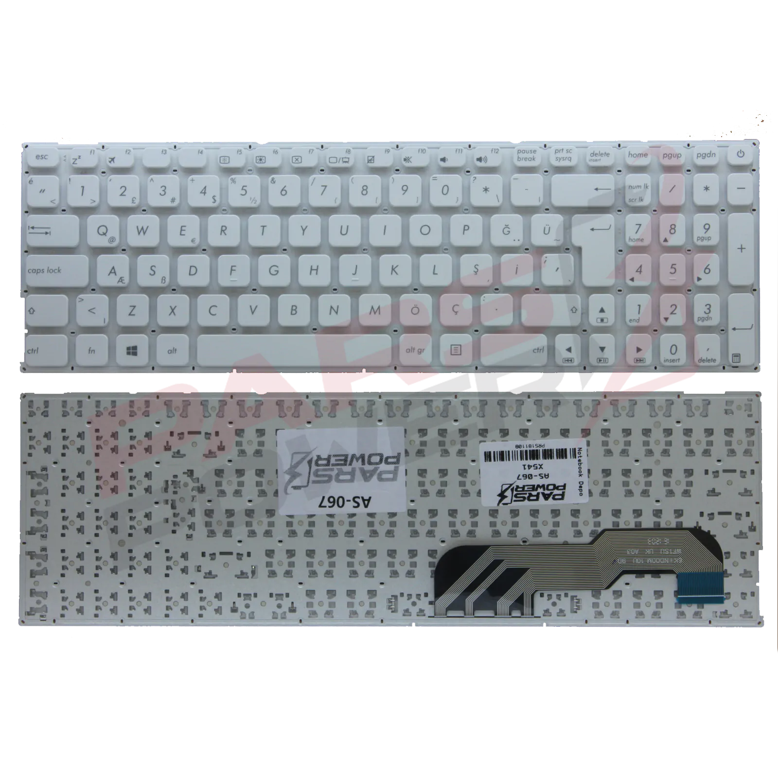 Asus 0KN0-UK1HU13, 0KNB0-6131US00 Notebook Klavye (Beyaz TR)