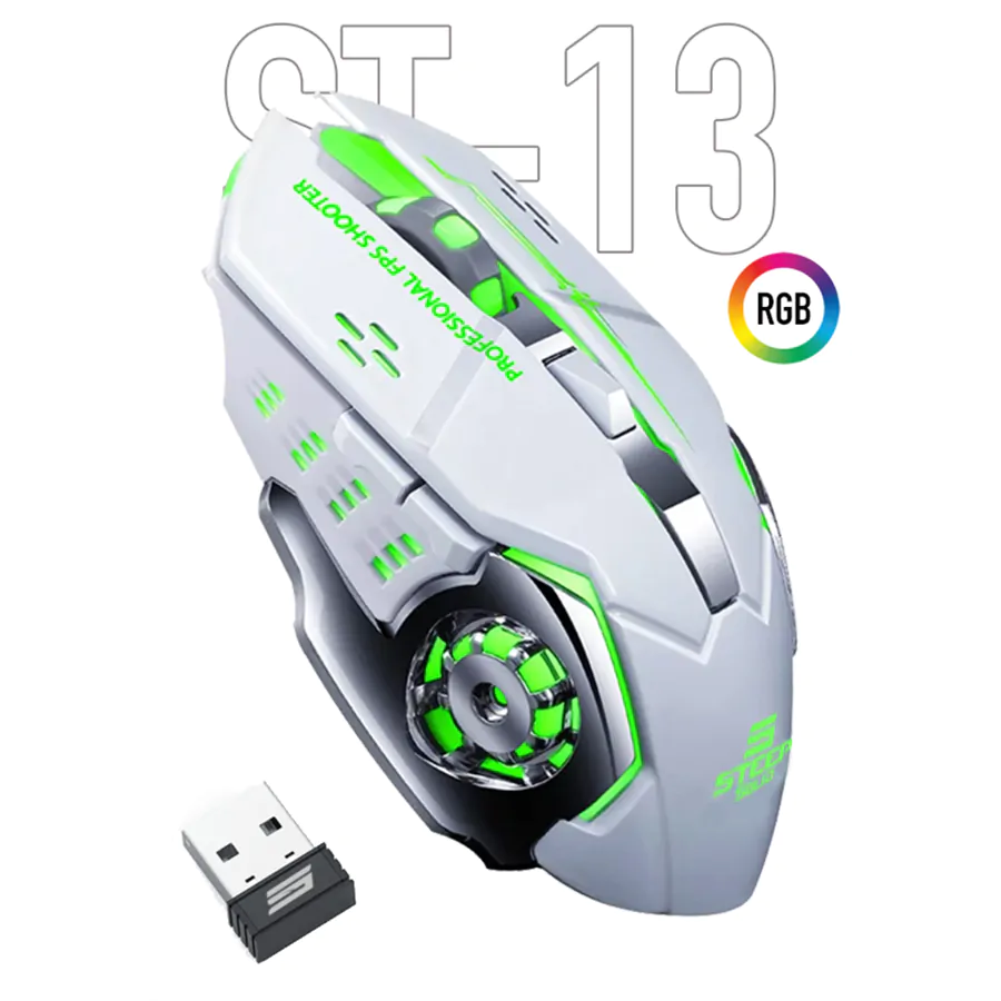 Steep Solid ST-13B Kablosuz - Wireless Şarjlı RGB Gaming Oyuncu Mouse