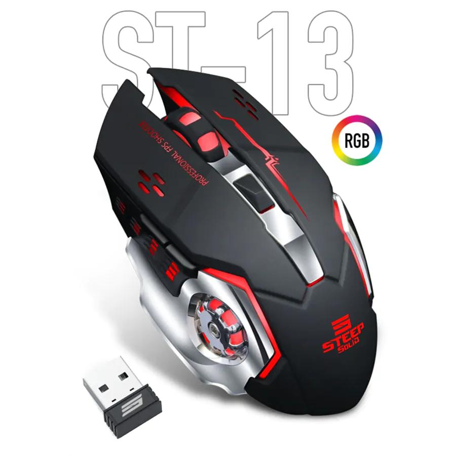 Steep Solid ST-13S Kablosuz - Wireless Şarjlı RGB Gaming Oyuncu Mouse