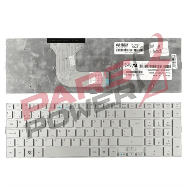 Acer Aspire 5943 Notebook Klavye (Gümüş TR)