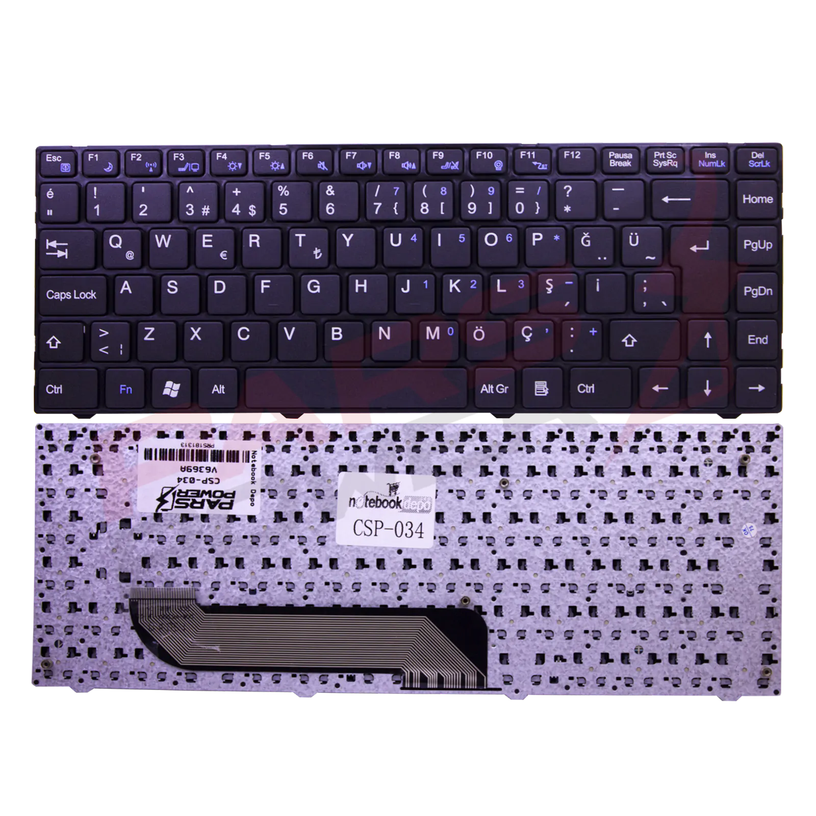 Casper DOK-V6369A Uyumlu Notebook Klavye (Siyah TR)