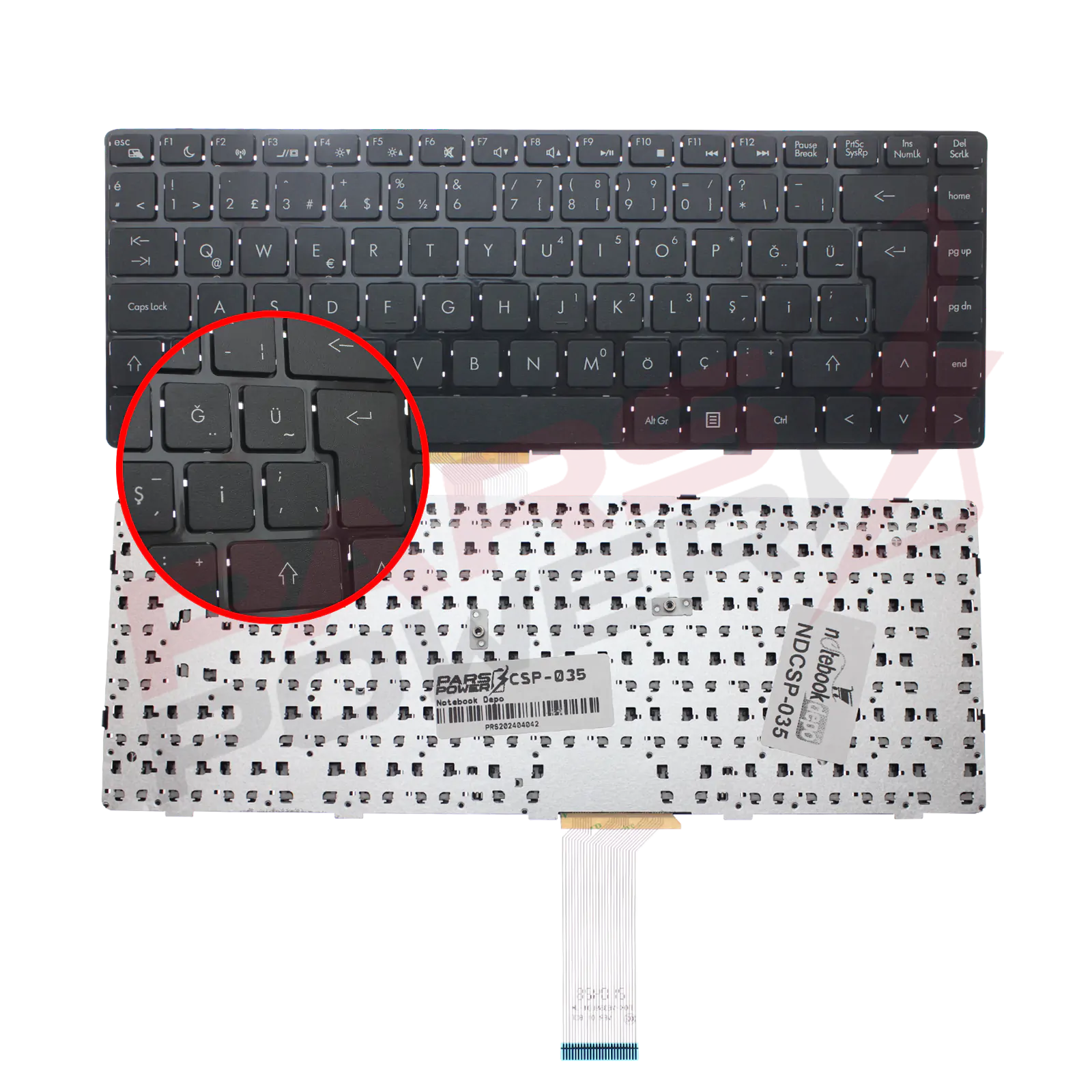 Exper AEJW6A00010 Uyumlu Notebook Klavye (Siyah TR)