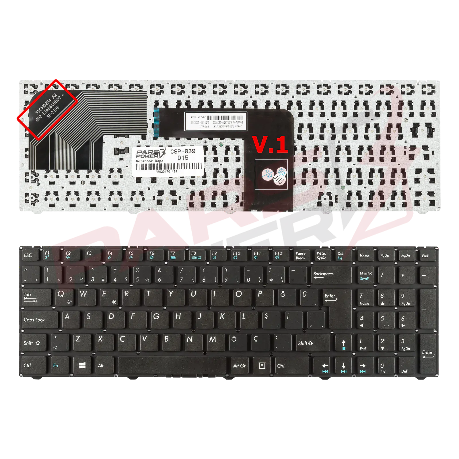 Casper 0KN0-1B1TU11, V150062BK1-TR Notebook Klavye (Siyah TR)