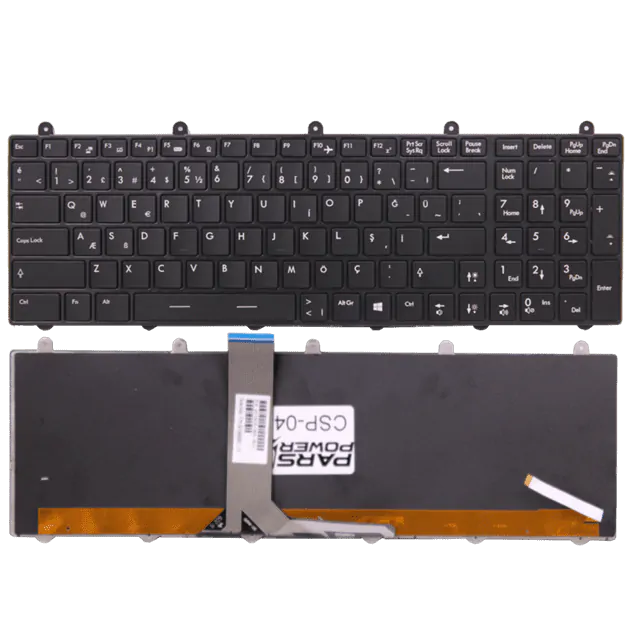 Msi GE60, GE70, GT60, GT70 Notebook Klavye Işıklı (Siyah TR)