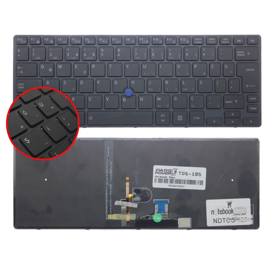 Toshiba Portege X30-D Klavye Işıklı (Siyah TR)