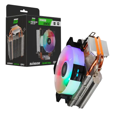 İntel - AMD Bakır CPU Fan - RBW Gökkuşağı Masaüstü İşlemci Fanı