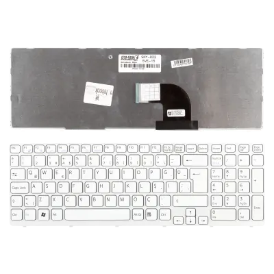 Sony SVE 15, SVE15, SVE 17, SVE17 Serisi Notebook Klavye (Beyaz TR)