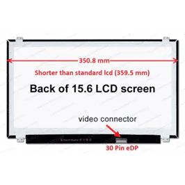 15.6 Slim 30 Pin HD Dar Kasa 1366x768 Lcd Led Ekran - Panel (Sökülebilir Vida Kulağı)
