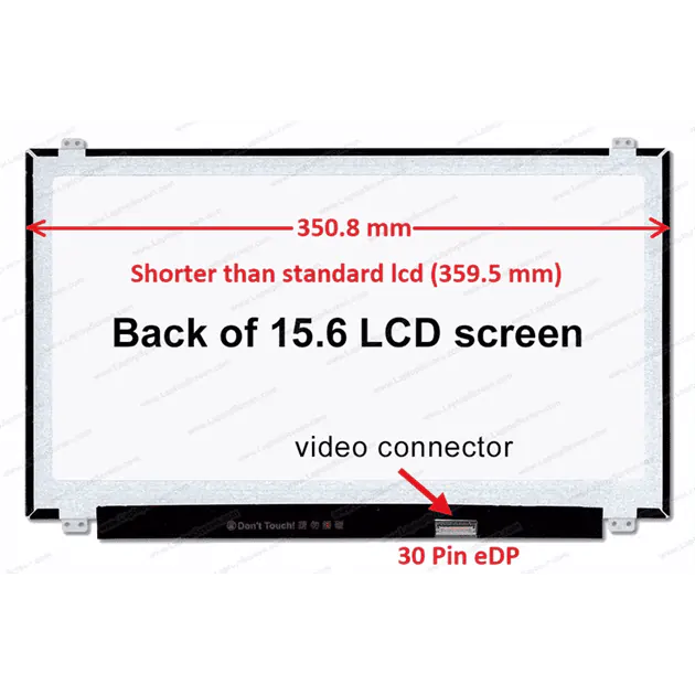 15.6 Slim 30 Pin HD Dar Kasa 1366x768 Lcd Led Ekran - Panel (Sökülebilir Vida Kulağı)
