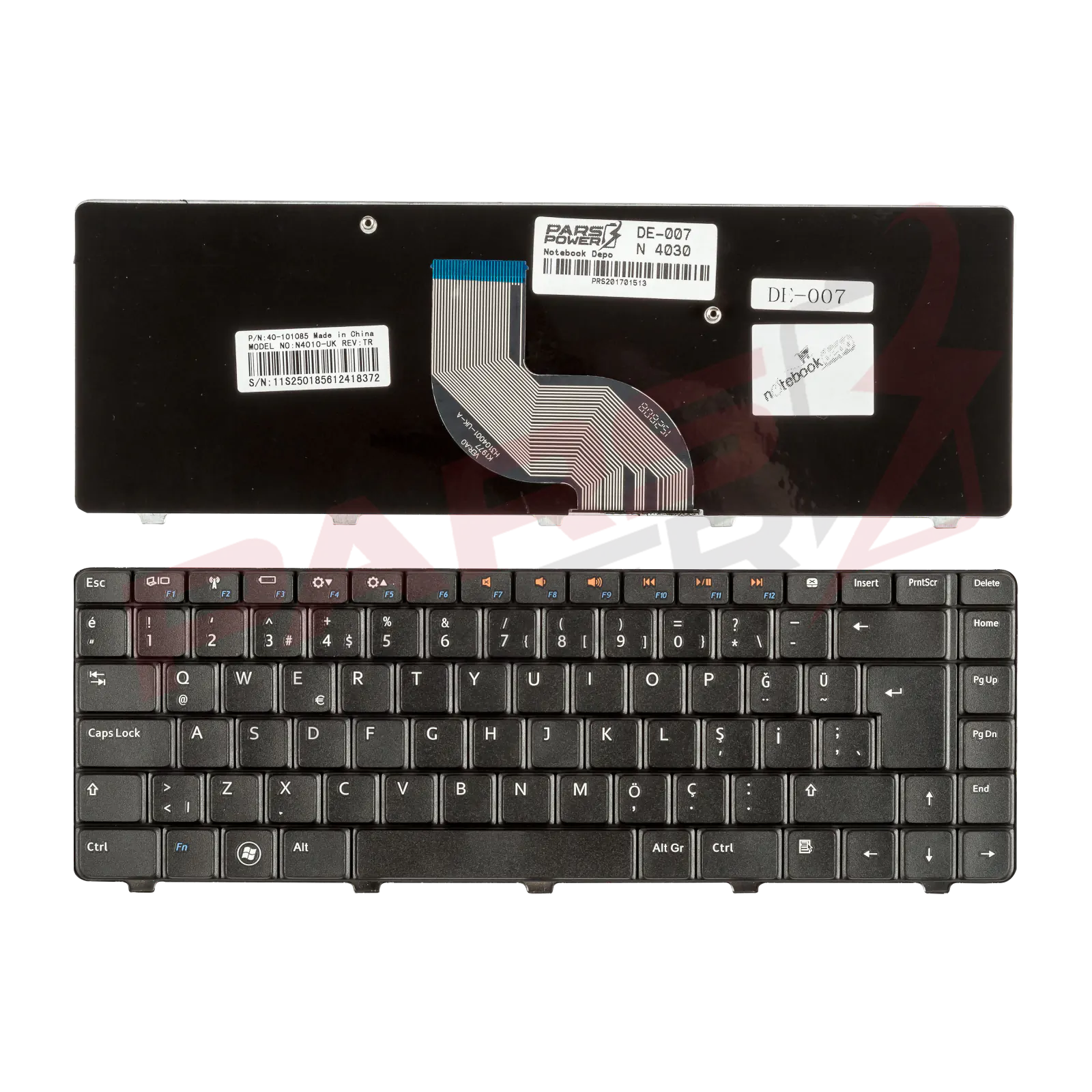 Dell 0HYCNC, 1R28D, HYCNC, NSK-DJD0T Notebook Klavye (Siyah TR)