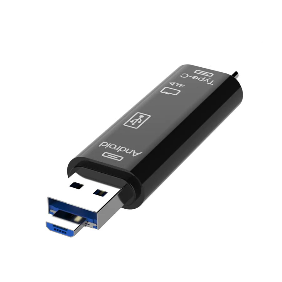 Type-C + Micro USB Kart Okuyucu Hub - 1x MicroSD, 1x USB Hub D-188