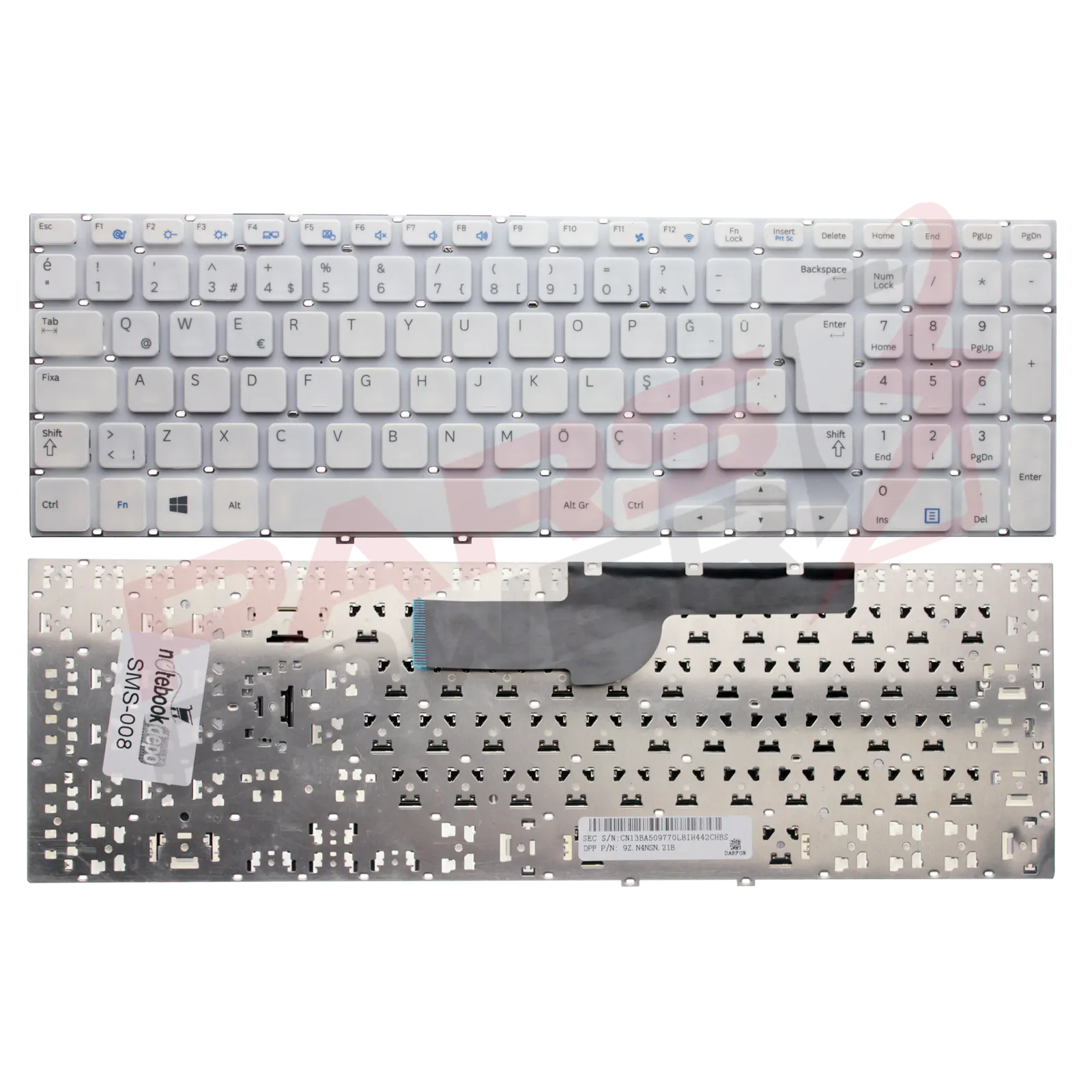 Samsung NP270E5E, NP300E5E, NP350E5C Notebook Klavye (Beyaz TR)