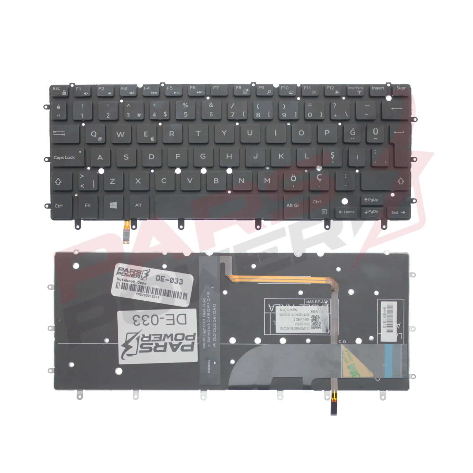 Dell XPS 13-9343 Notebook Klavye Işıklı (Siyah TR)