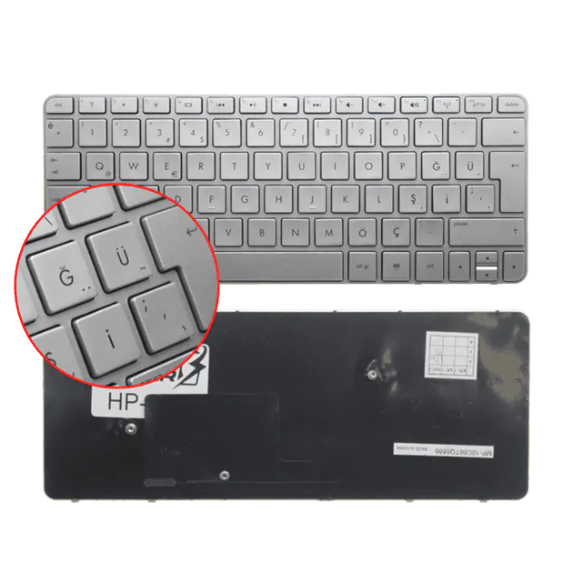 Hp 2B-31222F600 Notebook Klavye (Gümüş TR)