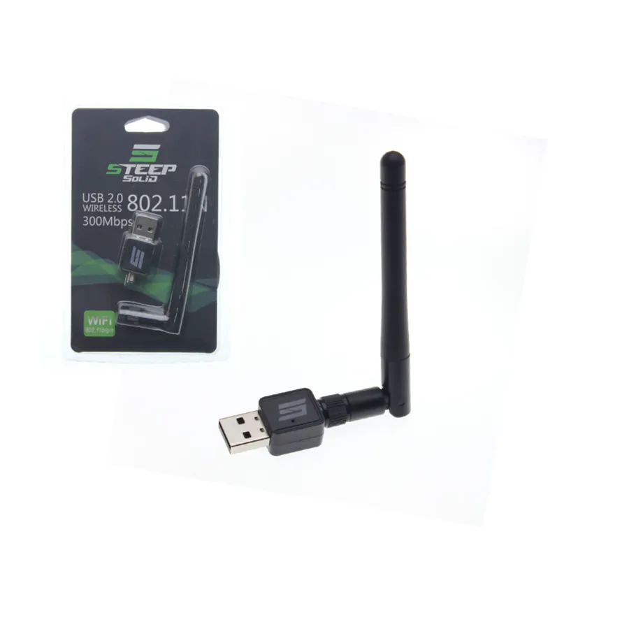 Steep Solid USB 2.0 802.11N Antenli Kablosuz Nano Tırnak Wi-Fi Adaptör 300Mbps STEEPANTWIFI