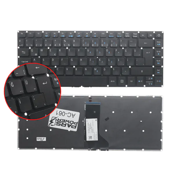 Acer 54560000EKC01 Notebook Klavye Işıklı (Siyah TR)