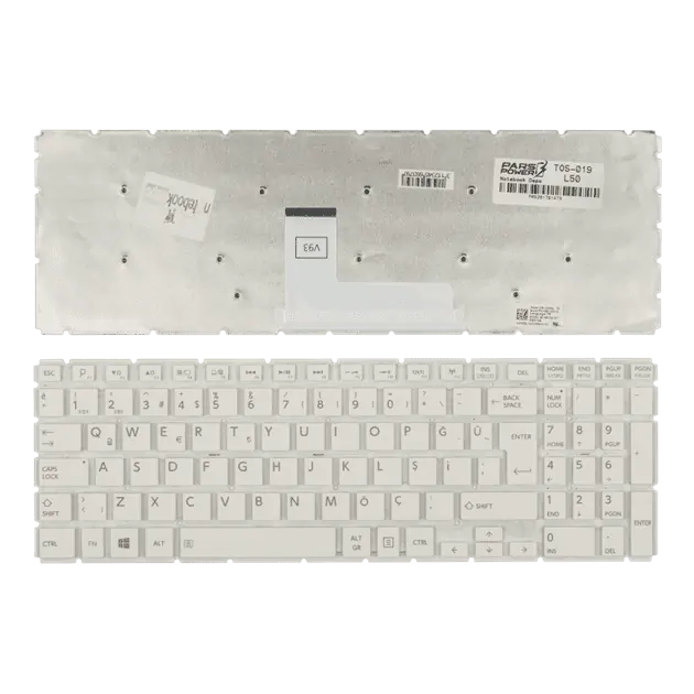 Toshiba Satellite L50-B, L50-C, L50D-B, Notebook Klavye (Beyaz TR)
