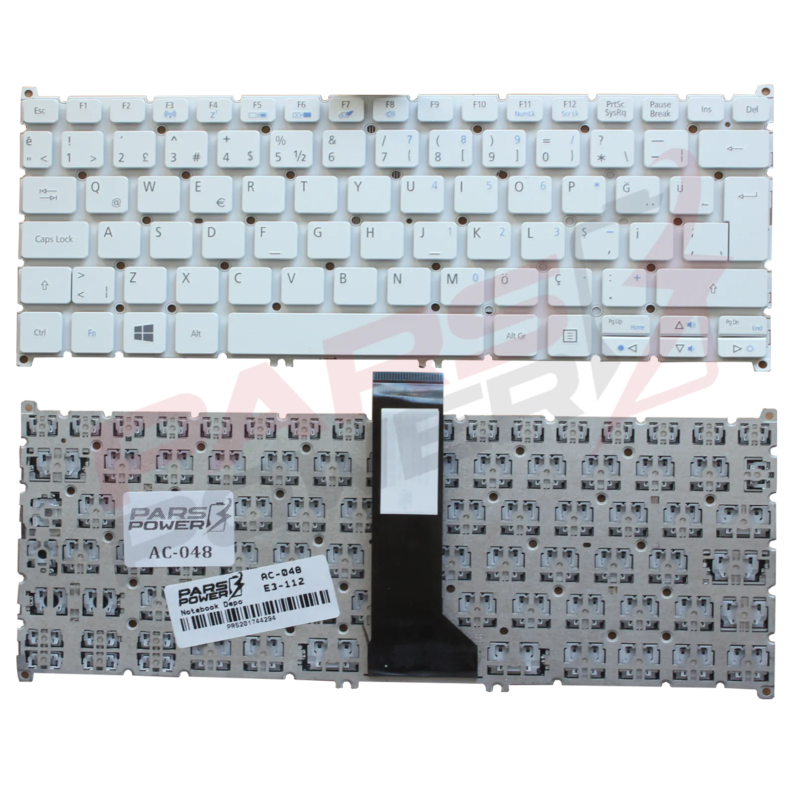 Acer 3090049VHSA, AEZHJA00110 Notebook Klavye (Beyaz TR)