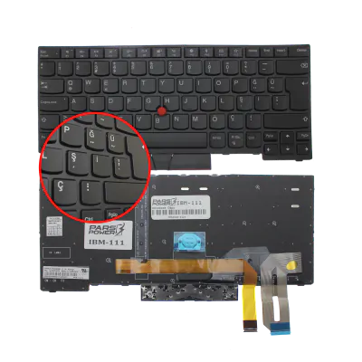 Lenovo ThinkPad E490 Type 20N8, 20N9 Klavye Işıklı (Siyah TR)
