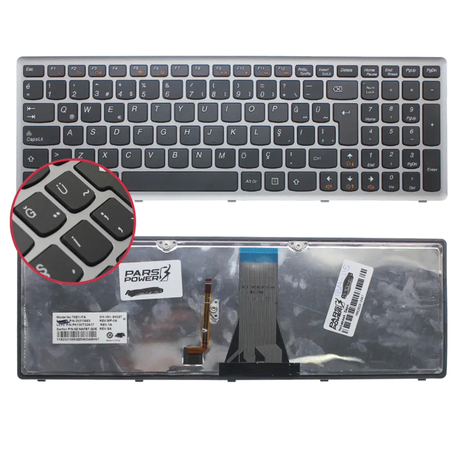 Lenovo 25211020, 25211028, 25211050, 25211080 Notebook Klavye Işıklı (Siyah TR)
