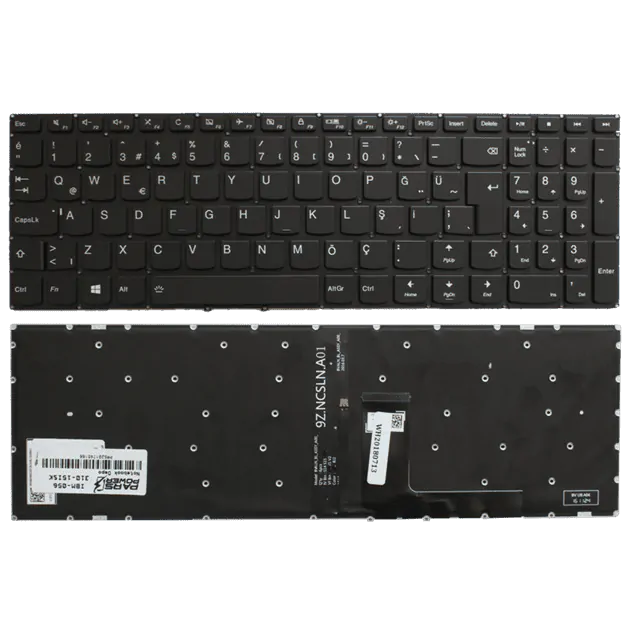 Lenovo ideaPad V110-15IBR, V510-15IKB Notebook Klavye Işıklı (Siyah TR)