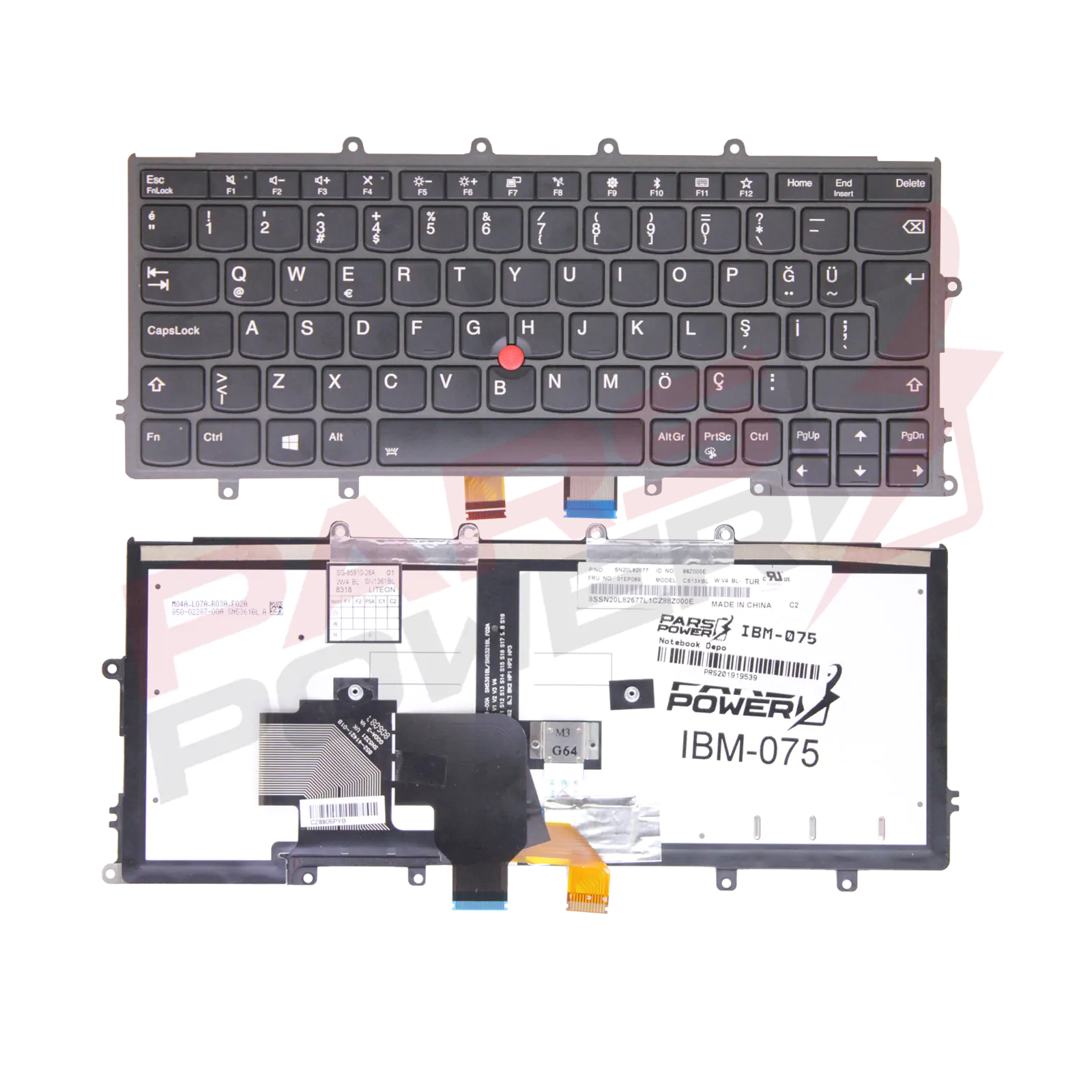 Lenovo ThinkPad X240, X250, X260 Notebook Klavye Işıklı (Siyah TR)